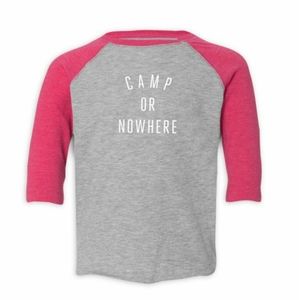 Knowlita Kids Camp or Nowhere Raglan Tee
